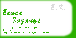 bence kozanyi business card